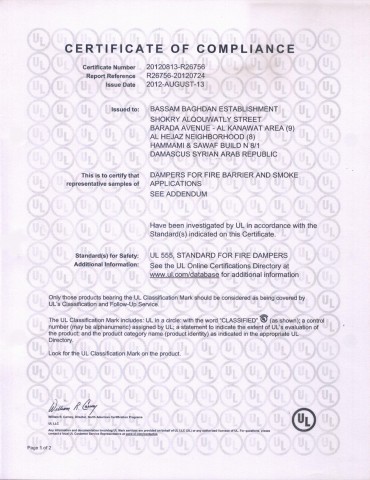 UL Certificate